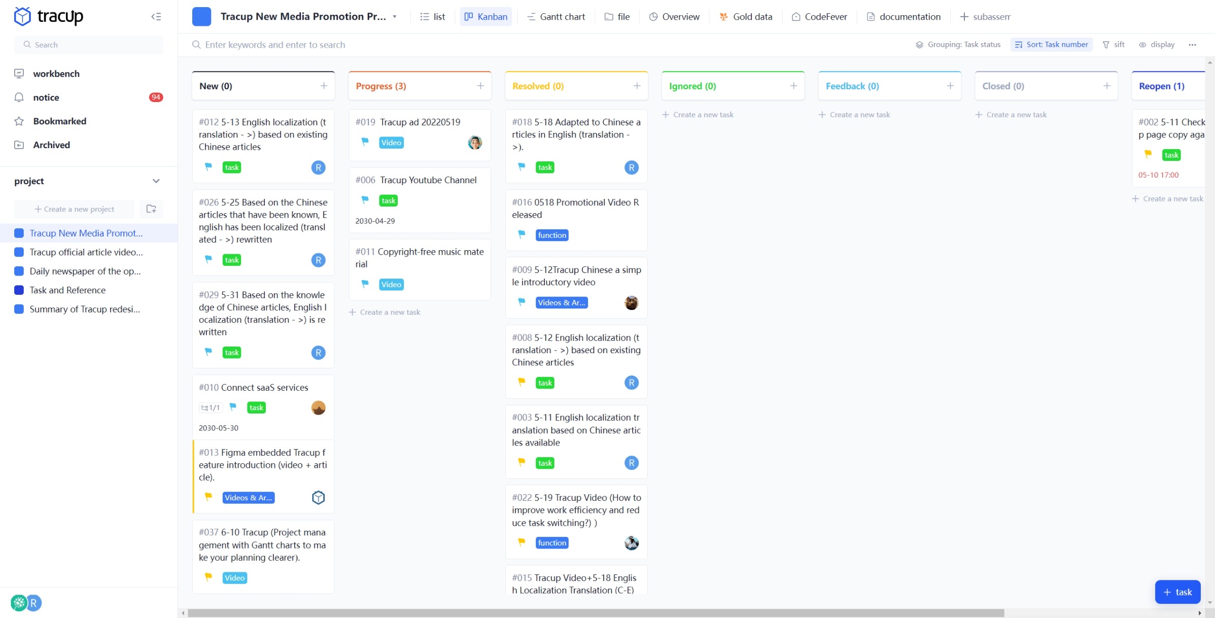 Tracup-Kanban